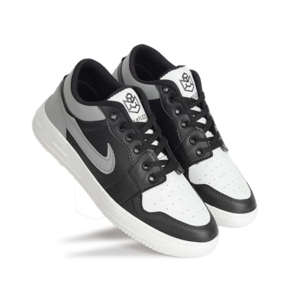 Generic Men's Solid Synthetic Casual Shoes (Black) Main image