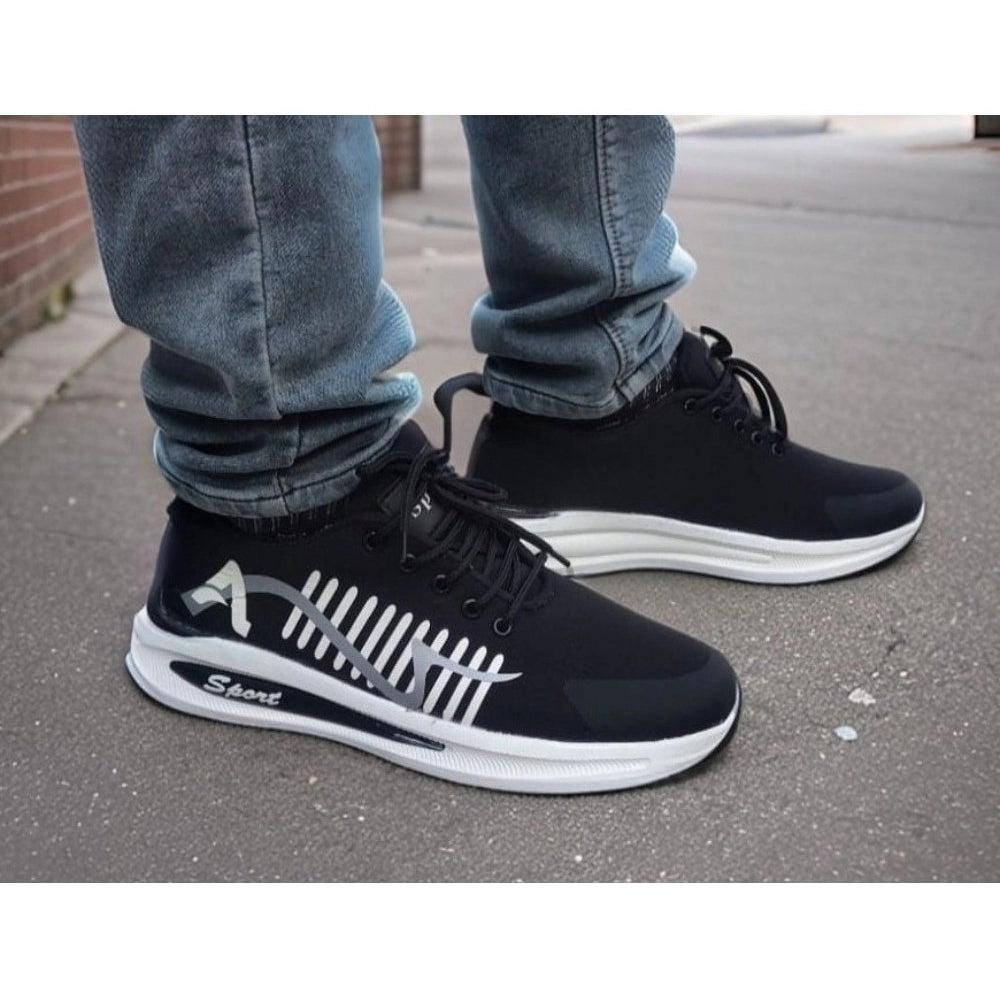 Generic Men's Solid Synthetic Casual Shoes (Blue) Main image