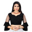 Generic Women's Organza Embroidery Readymade Blouse (Black, Size: Free Size)