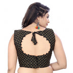 Generic Women's Satin Embroidery Readymade Blouse (Black, Size: Free Size)