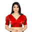 Generic Women's Organza Plain Readymade Blouse (Red, Size: Free Size)
