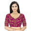 Generic Women's Velvet Embroidery Readymade Blouse (Pink, Size: Free Size)