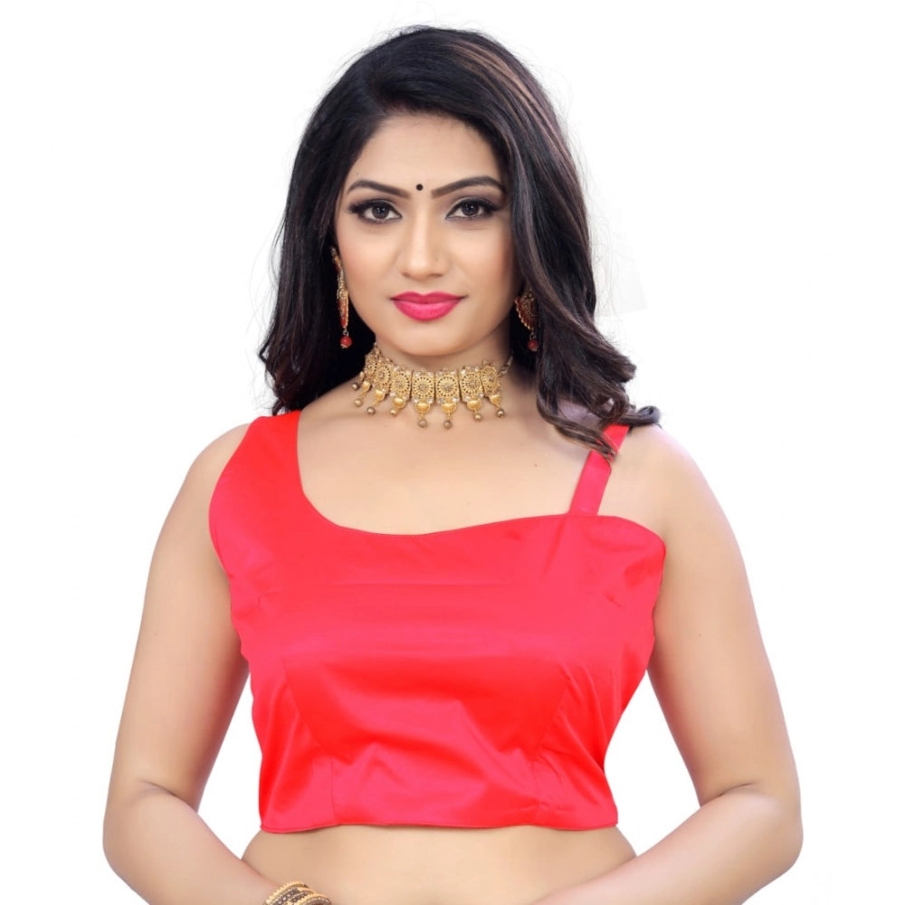 Generic Women's Satin Satin Readymade Blouse (Light Pink, Size: Free Size) Main image