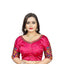 Generic Women's Malai Silk Floral Readymade Blouse (Pink, Size: Free Size)