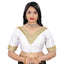 Generic Women's Banglory Embroidery Readymade Blouse (White, Size: Free Size)