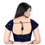 Generic Women's Velvet Sequins Readymade Blouse (Navy-Blue, Size: Free Size)