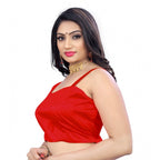 Generic Women's Satin Satin Readymade Blouse (Red, Size: Free Size)