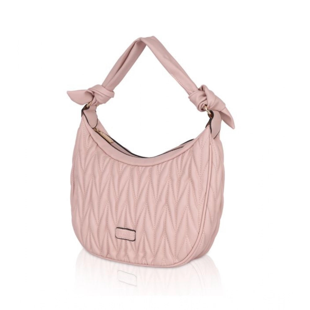 Generic Women's Faux Leather Textured Handbag (Pink) Secondary image