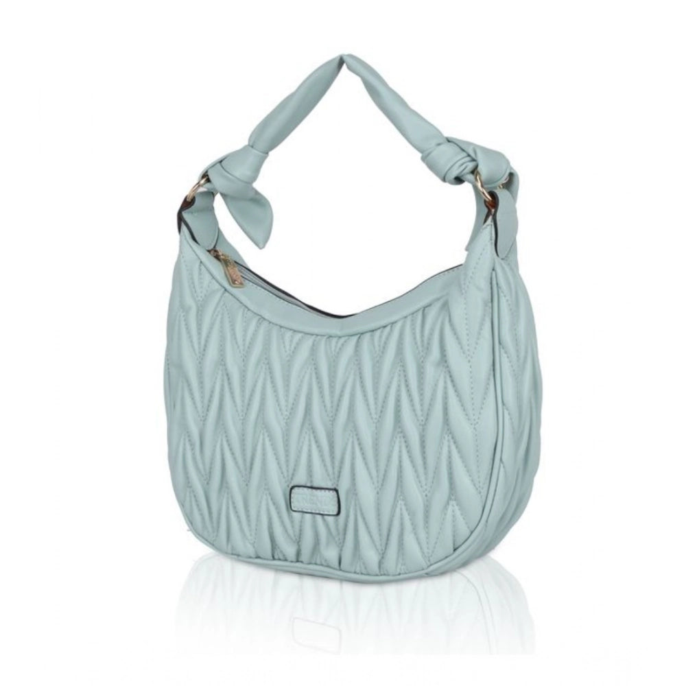 Generic Women's Faux Leather Textured Handbag (Blue) Secondary image