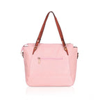 Generic Women's Faux Leather Textured Tote Bag (Pink)