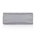 Generic Women's Faux Leather Textured Adjustable Long Belt Handbag (Grey)