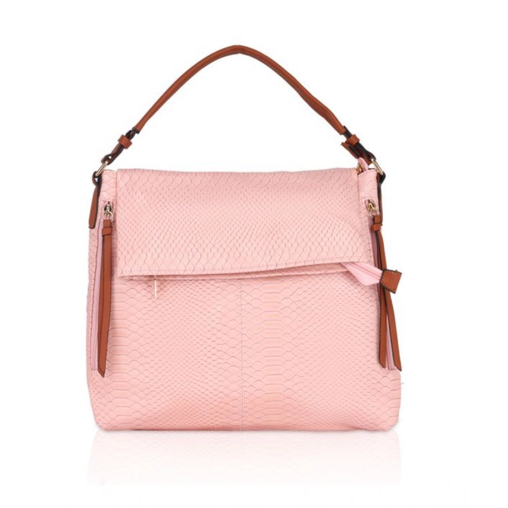 Generic Women's Faux Leather Textured Sling Bag (Pink) Main image