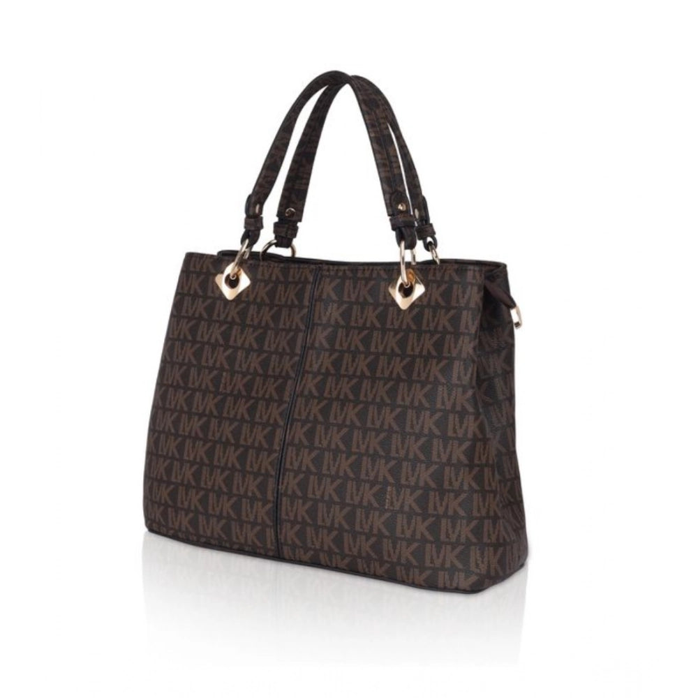 Generic Women's Faux Leather Printed Handheld Bag (Brown) Secondary image