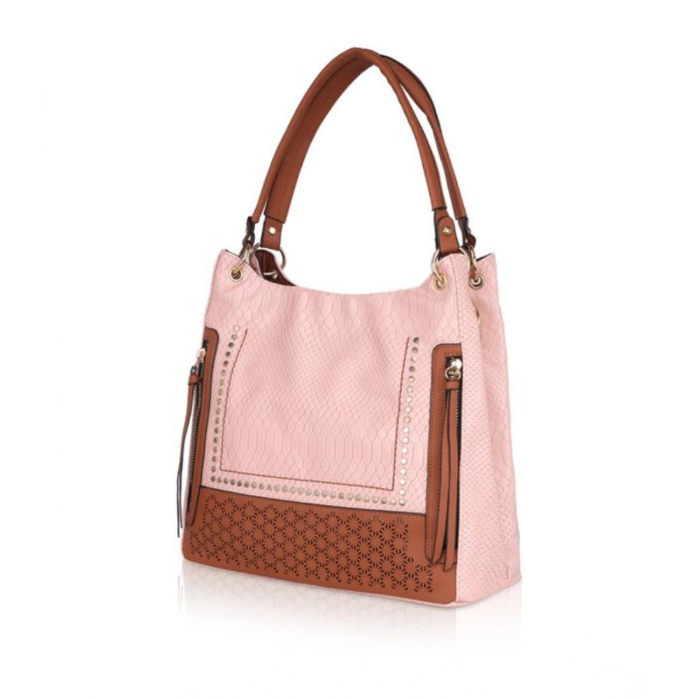 Generic Women's Faux Leather Printed Tote Bag (Pink) Secondary image