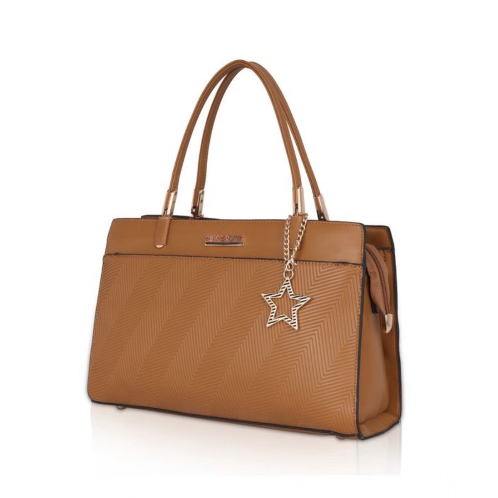 Generic Women's Faux Leather Textured Adjustable Long Belt Handbag (Brown) Secondary image