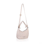 Generic Women's Faux Leather Textured Handbag (Beige White)