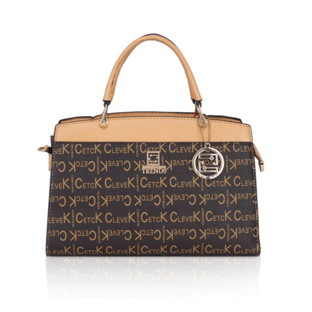 Generic Women's Faux Leather Printed Handbag (Camel) Main image