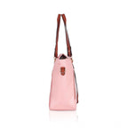 Generic Women's Faux Leather Textured Tote Bag (Pink)