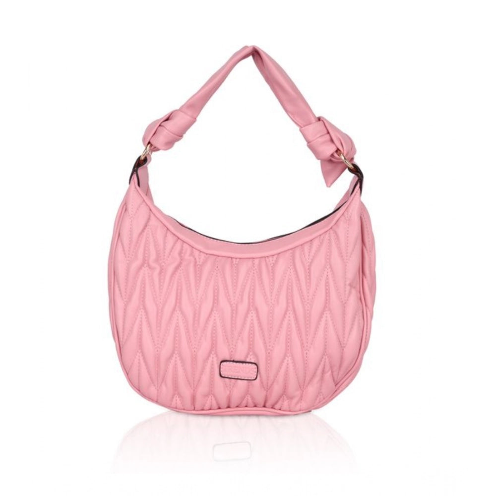Generic Women's Faux Leather Textured Handbag (Pink) Main image