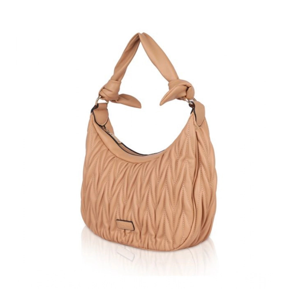 Generic Women's Faux Leather Textured Handbag (Beige) Secondary image