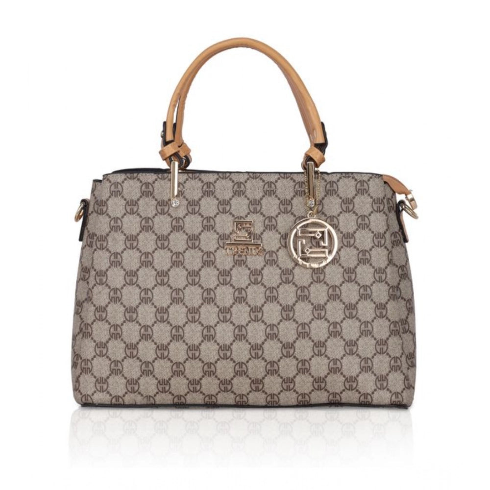 Generic Women's Faux Leather Printed Handbag (Camel) Main image