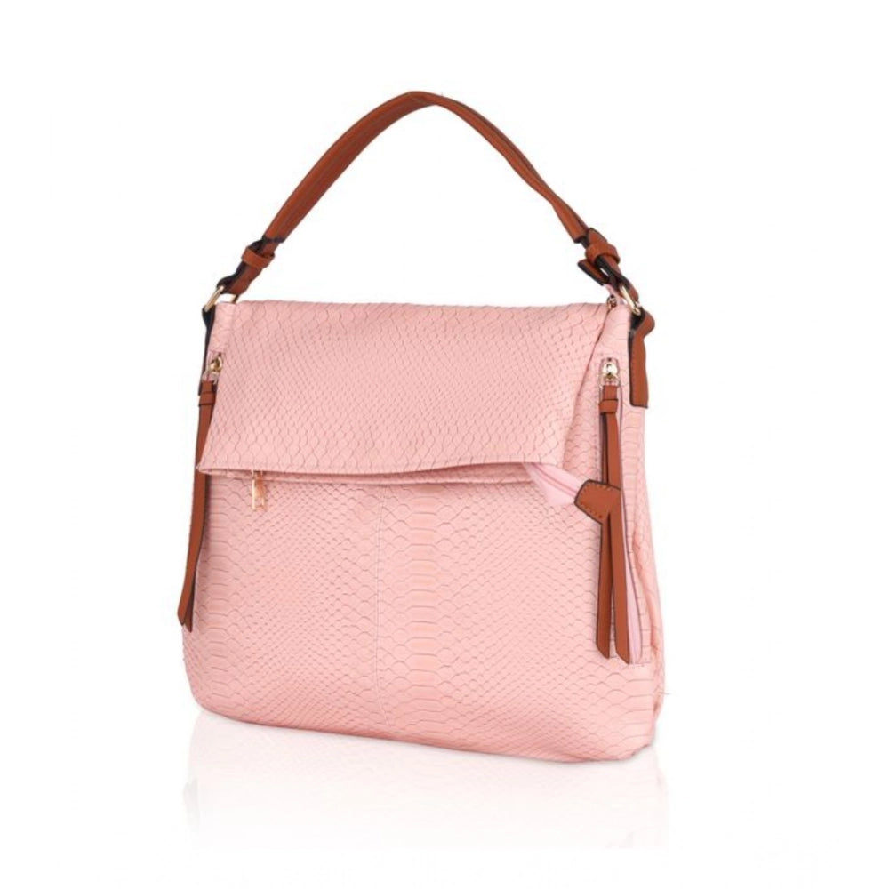 Generic Women's Faux Leather Textured Sling Bag (Pink) Secondary image
