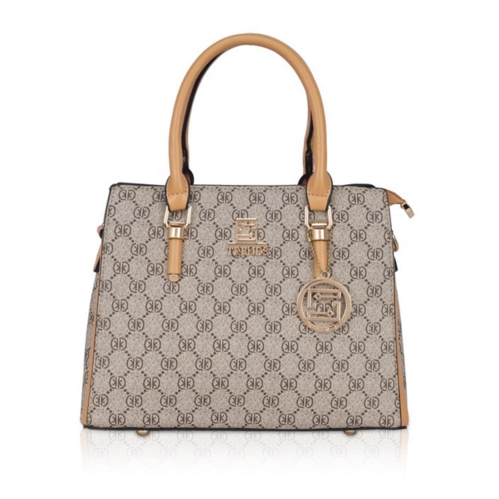 Generic Women's Faux Leather Printed Handbag (Camel) Main image