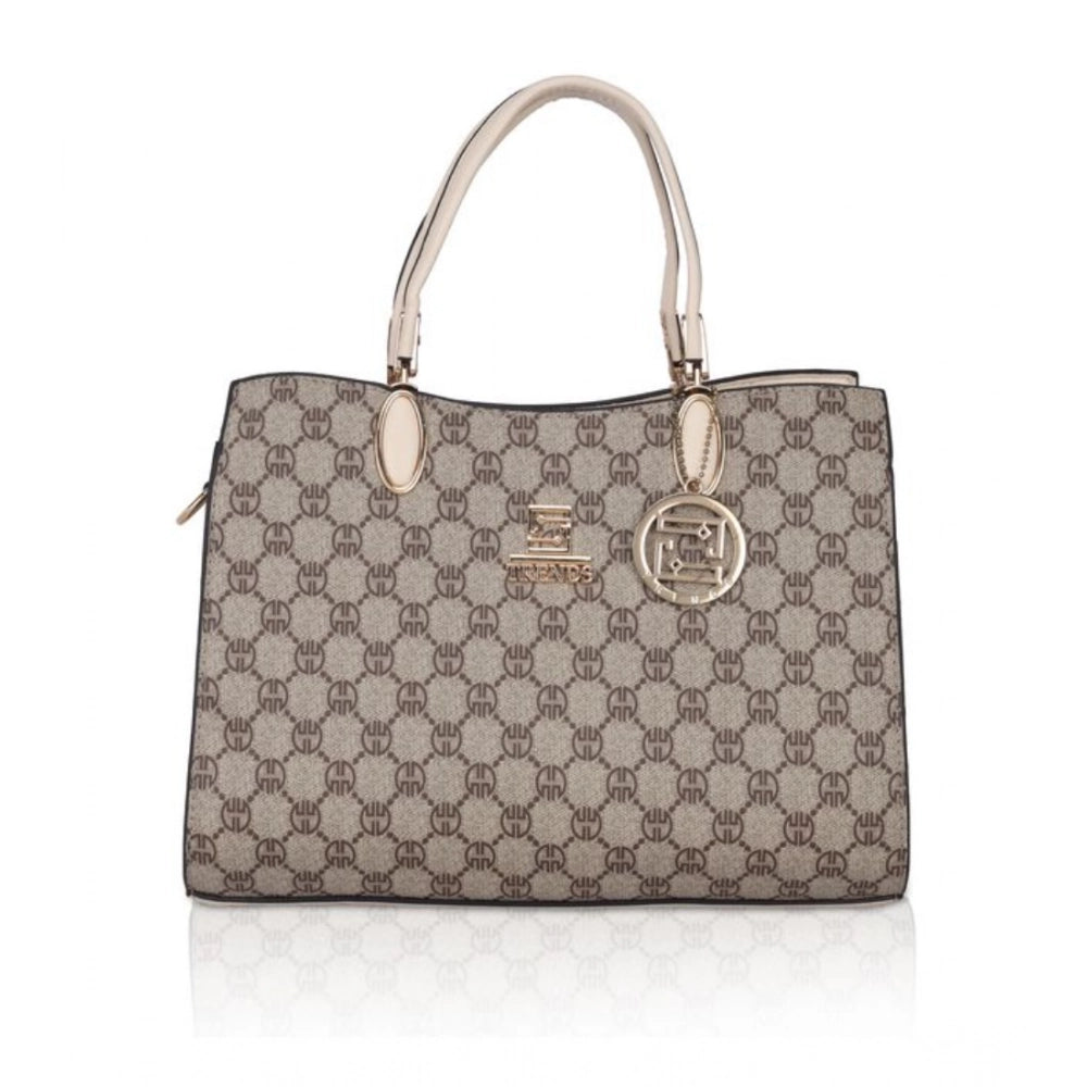 Generic Women's Faux Leather Printed Handbag (Beige) Main image