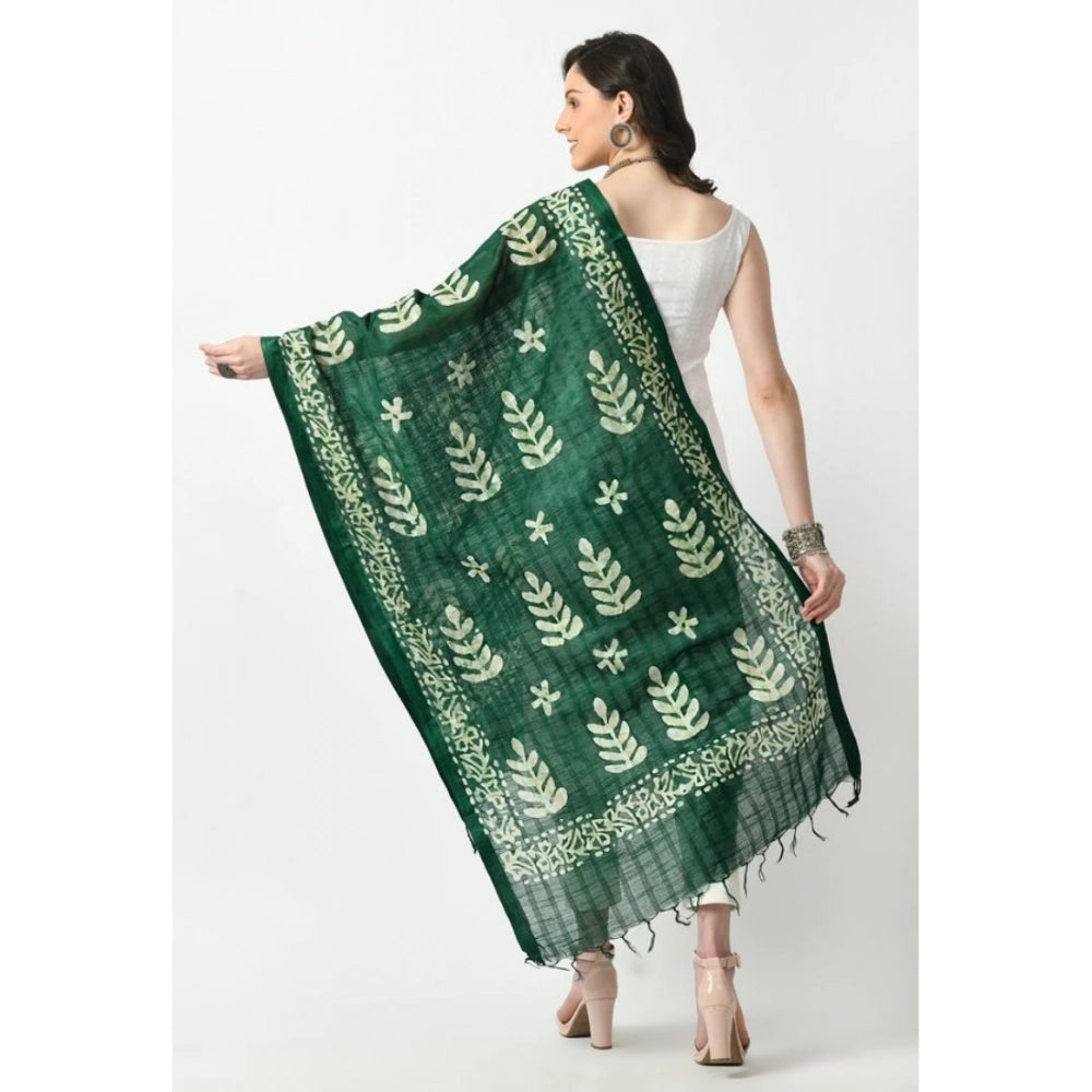 Generic Women's Cotton Printed Dupatta (Green, Length: Free Size) Secondary image
