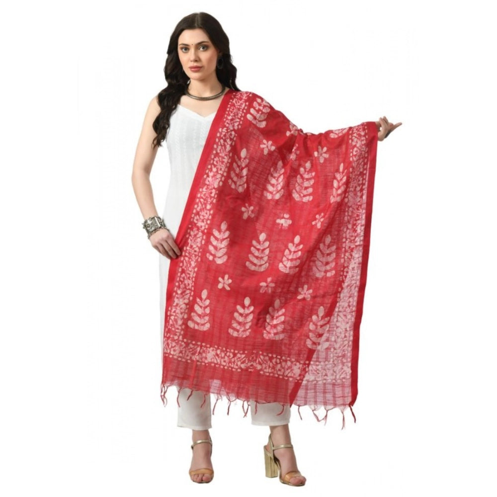 Generic Women's Cotton Printed Dupatta (Rani, Length: Free Size) Main image