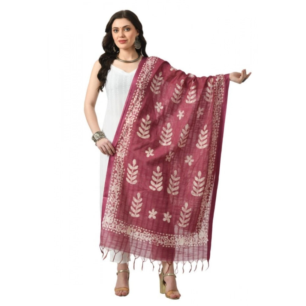 Generic Women's Cotton Printed Dupatta (Levender, Length: Free Size) Main image