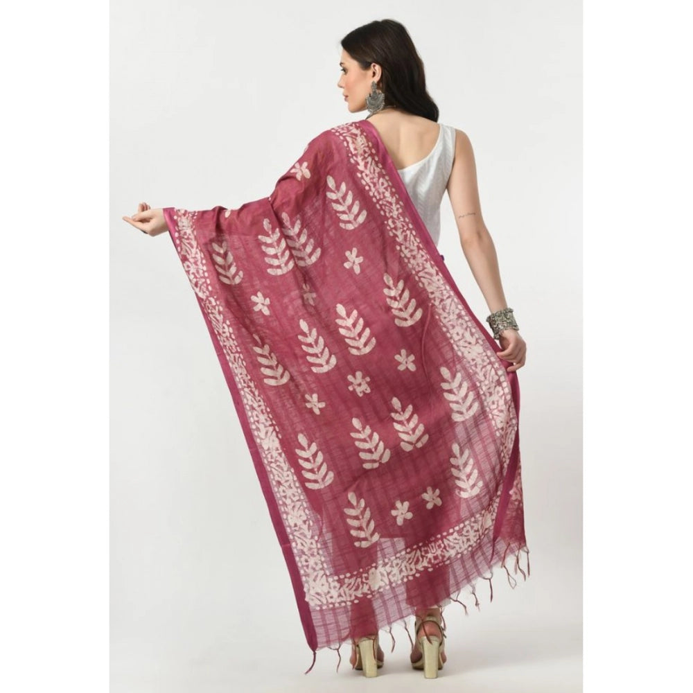 Generic Women's Cotton Printed Dupatta (Levender, Length: Free Size) Secondary image