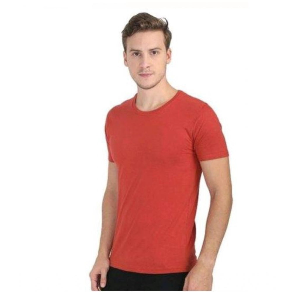 Generic Men's Casual Short Sleeves Cotton Round Neck T-shirt (Red) Main image