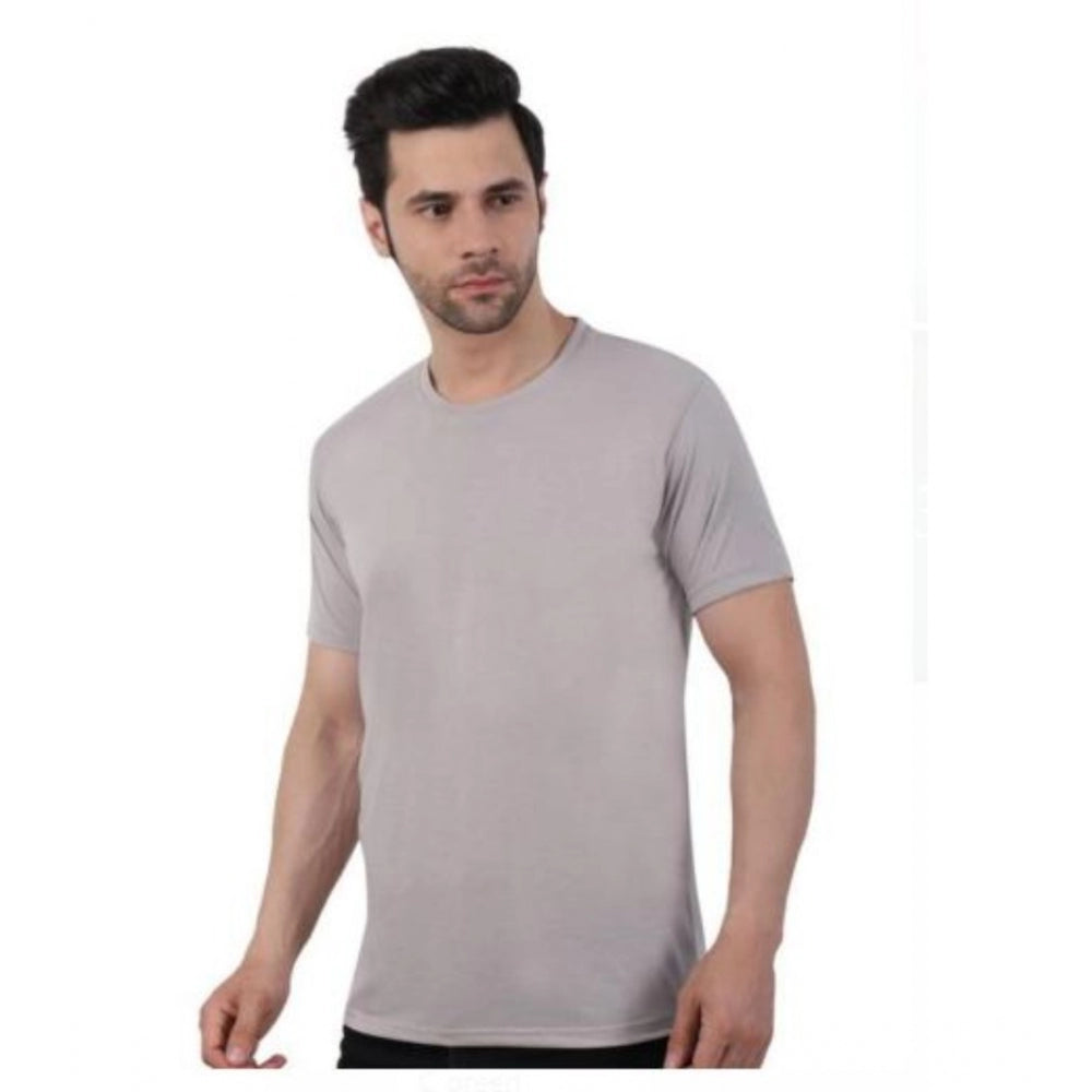 Generic Men's Casual Short Sleeves Cotton Round Neck T-shirt (Grey) Main image