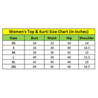 Generic Women's Georgette Embroidery 3-4th Sleeve V-Neck Kurti (Purple)