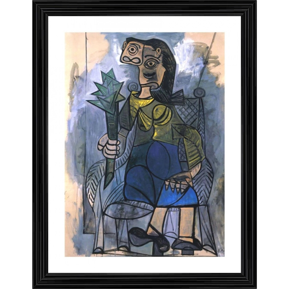 Generic Woman with Artichoke 1941 Painting With Wood Photo Frame (Multicolor) Main image