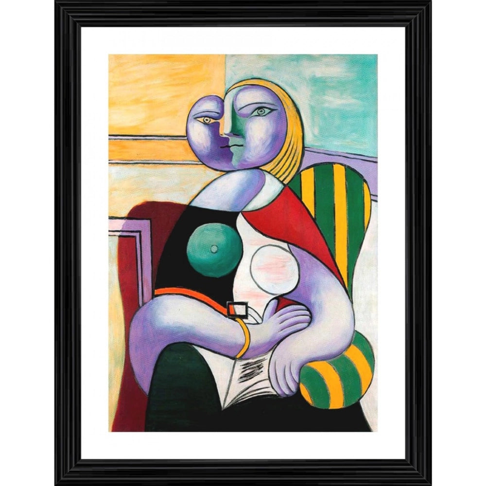 Generic Reading 1932 Painting With Wood Photo Frame (Multicolor) Main image