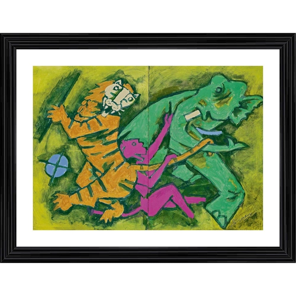 Generic Spirit of India Painting With Wood Photo Frame (Multicolor) Main image