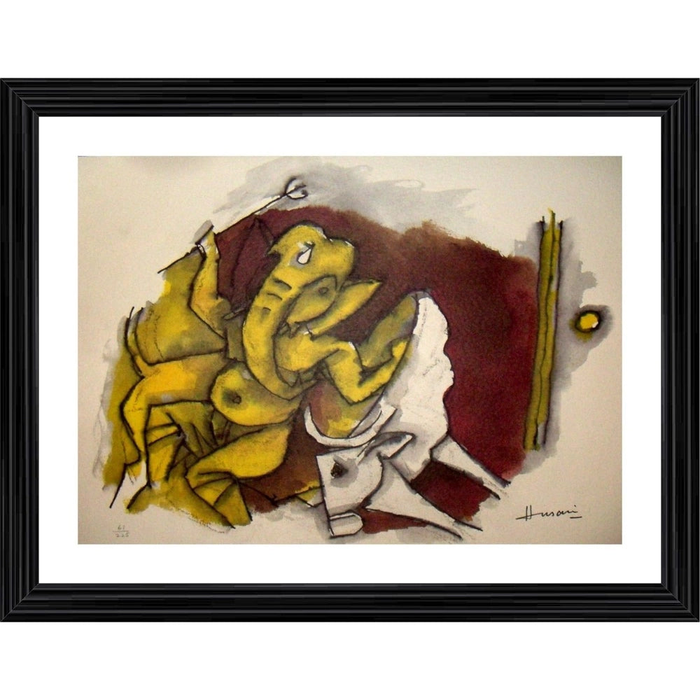 Generic Ganeshas Tandaw Painting With Wood Photo Frame (Multicolor) Main image
