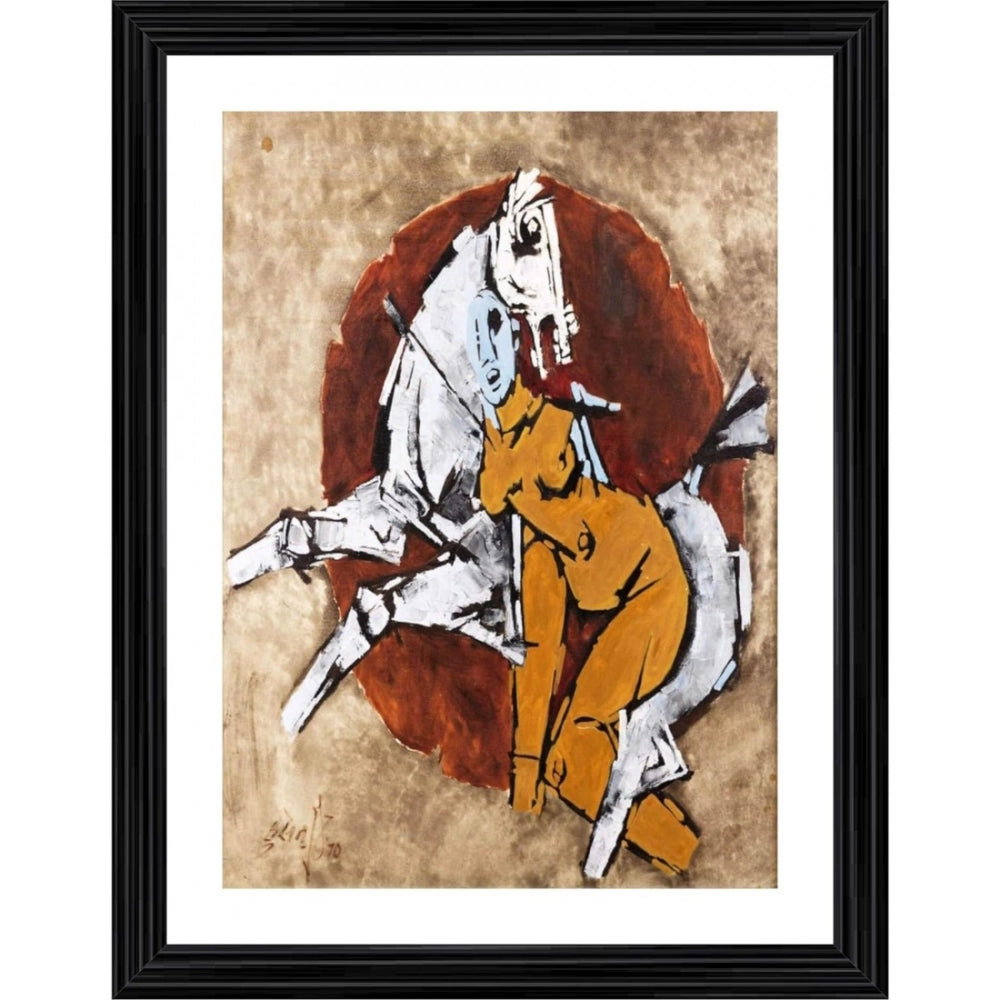 Generic A Queens Horse Painting With Wood Photo Frame (Multicolor) Main image