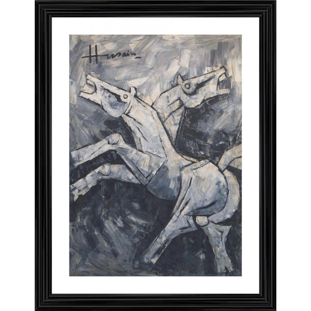 Generic Horse Painting With Wood Photo Frame (Multicolor) Main image