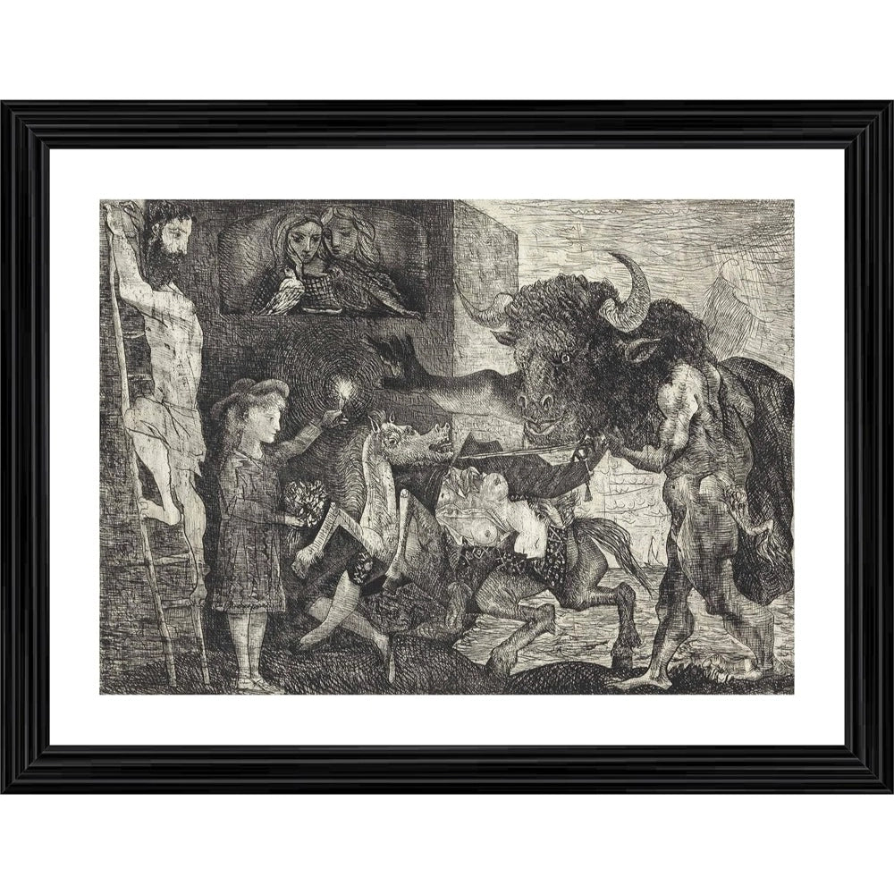 Generic Minotauromachy 1935 Painting With Wood Photo Frame (Multicolor) Main image