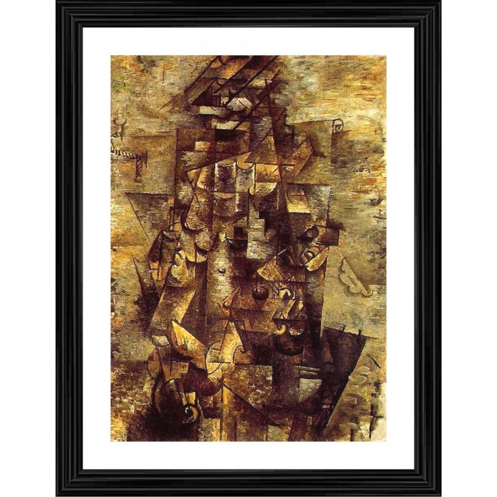 Generic Man with guitar 1911 Painting With Wood Photo Frame (Multicolor) Main image