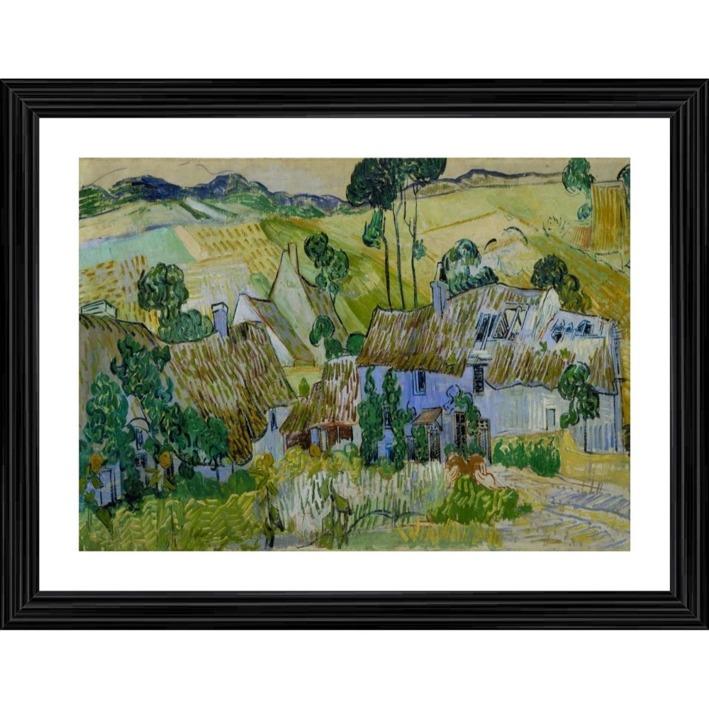 Generic Farms near Auvers 1890 Painting With Wood Photo Frame (Multicolor) Main image