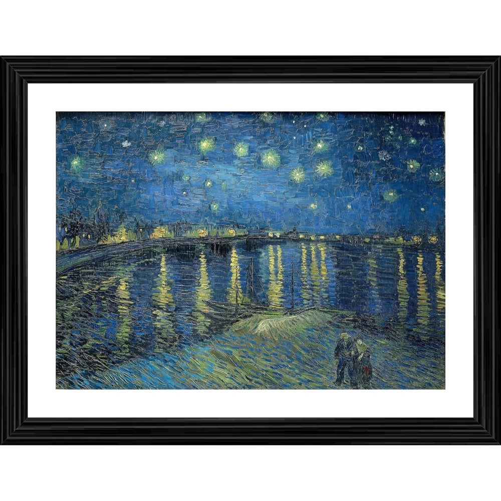 Generic Starry Night over the Rhone River 1888 Painting With Wood Photo Frame (Multicolor) Main image