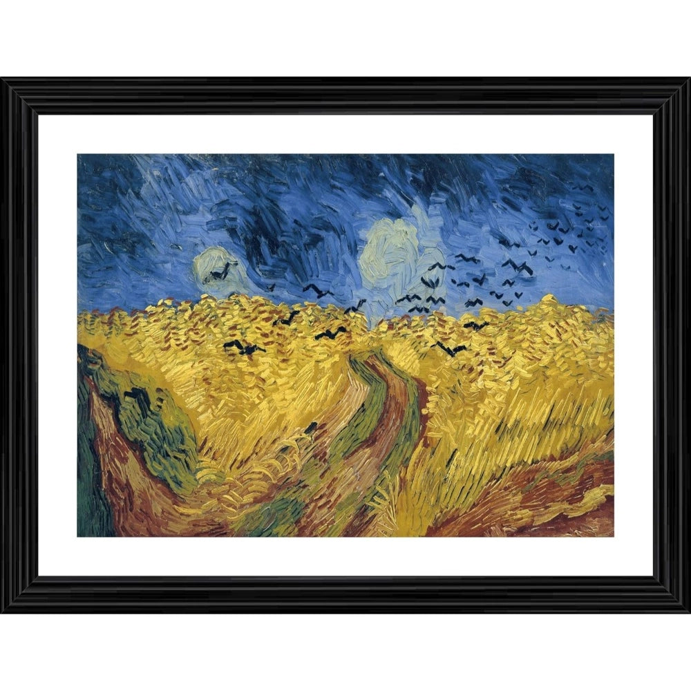 Generic Wheatfield with Crows 1890 Painting With Wood Photo Frame (Multicolor) Main image