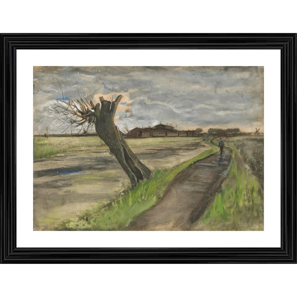 Generic Pollard Willow 1882 Painting With Wood Photo Frame (Multicolor)