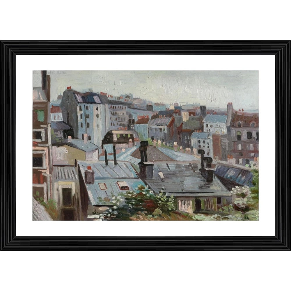 Generic View from Vincents Studio 1886 Painting With Wood Photo Frame (Multicolor) Main image