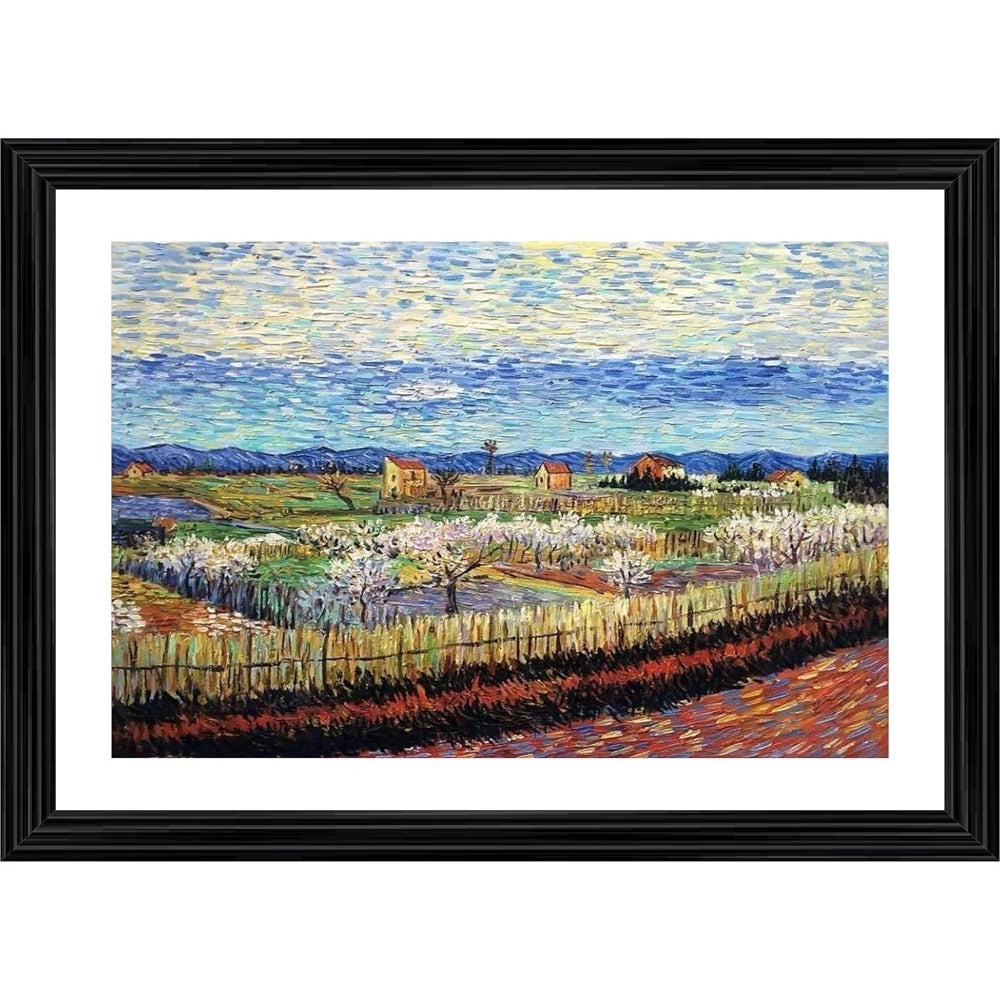 Generic Peach Trees in Blossom 1888 Painting With Wood Photo Frame (Multicolor) Main image