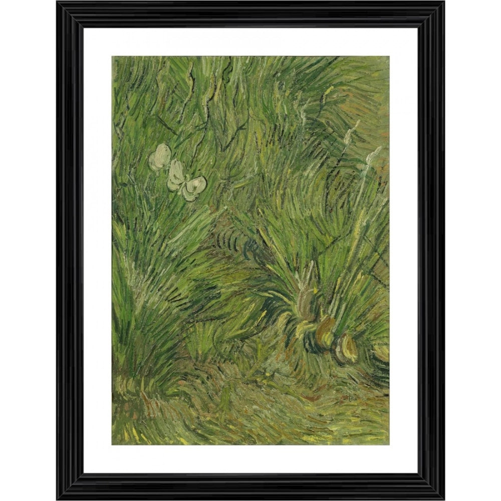 Generic Garden with Butterflies 1890 Painting With Wood Photo Frame (Multicolor) Main image